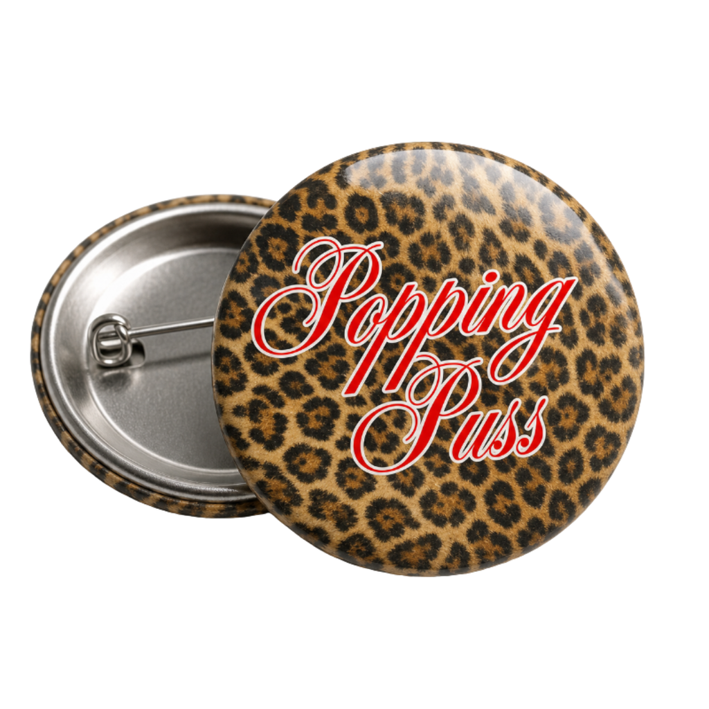 LEOPARD POPPING PUSS PIN BADGE