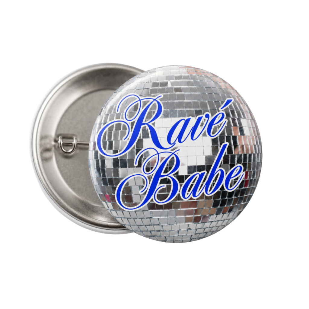 DISCO BALL RAVÉ BABE PIN BADGE