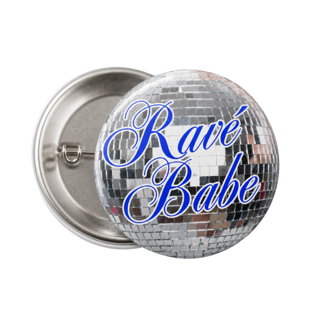 DISCO BALL RAVÉ BABE PIN BADGE
