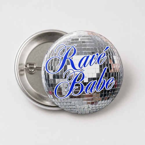 DISCO BALL RAVÉ BABE PIN BADGE