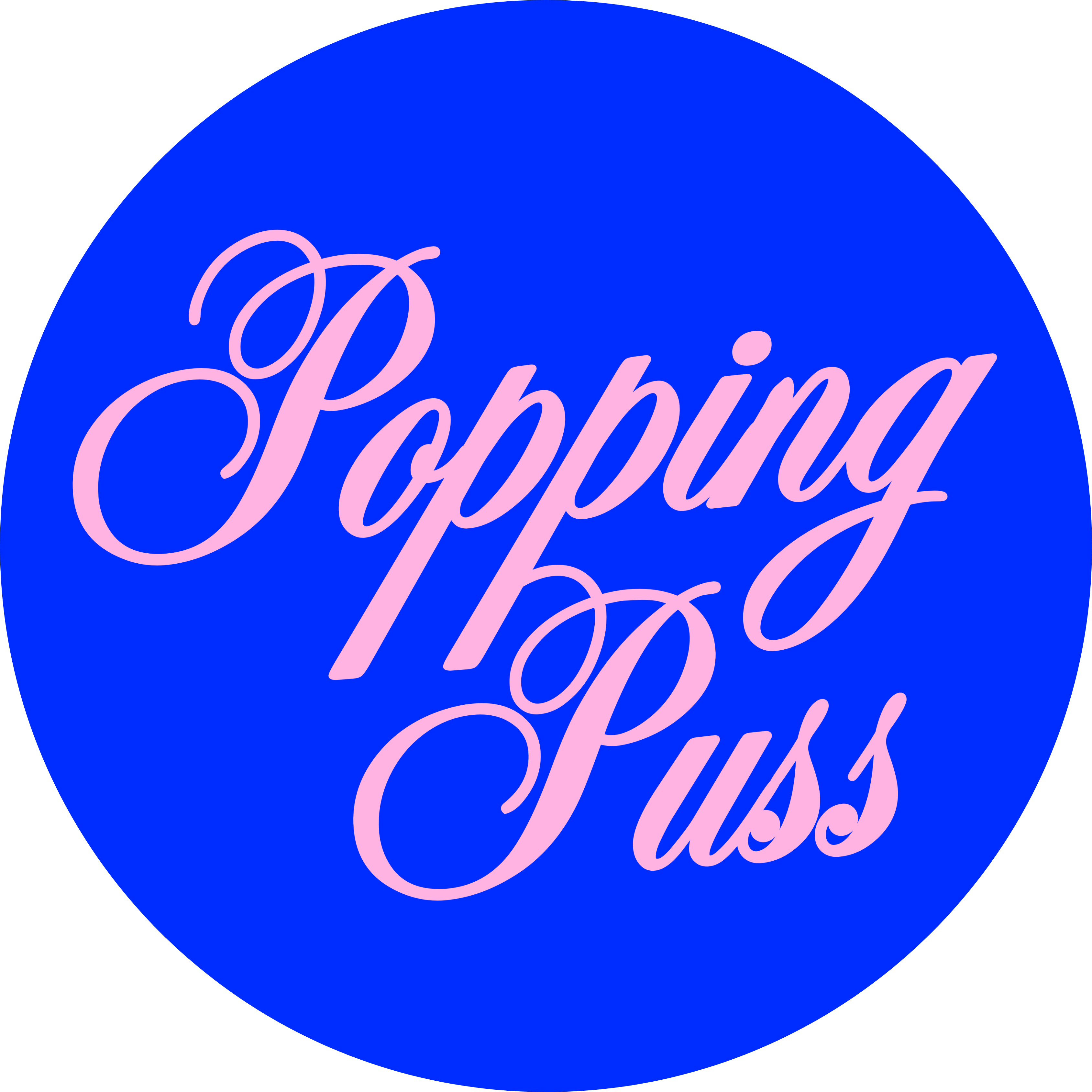 BLUE POPPING PUSS PIN BADGE